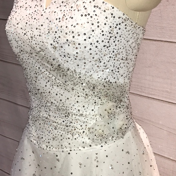 Strapless Sequined Gown w/Tule Skirt - Size 7/8 - Picture 4 of 10